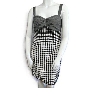NWT JONATHAN MARTIN Black & White Sleeveless Knee Length Dress Size 16